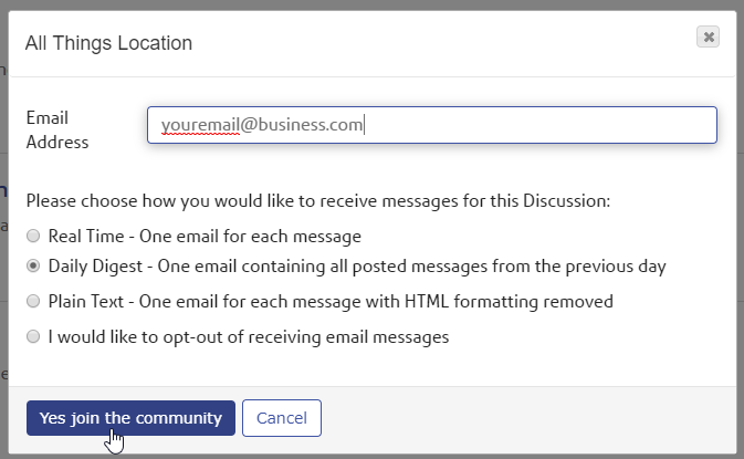 Choose your email preferences and click Yes